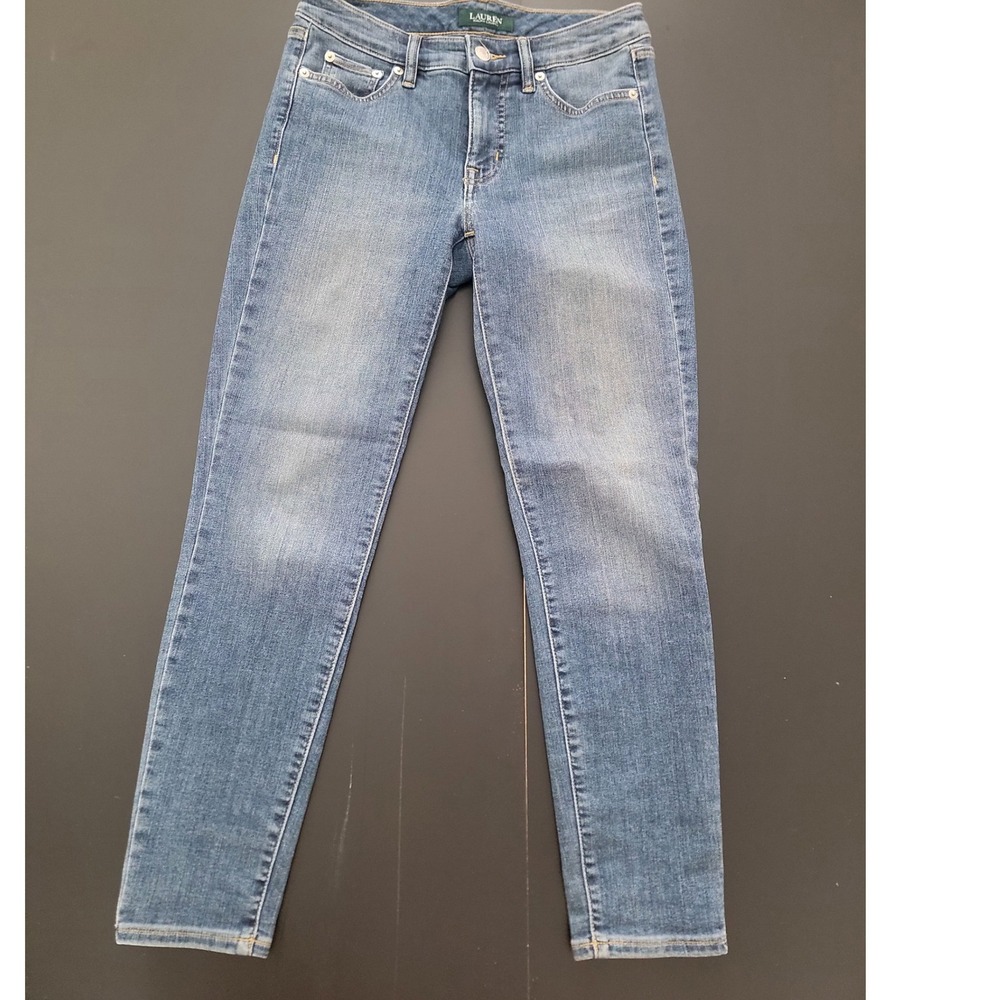 Lauren Ralph Lauren Womens Skinny Jeans Medium Wash Blue Denim Pants